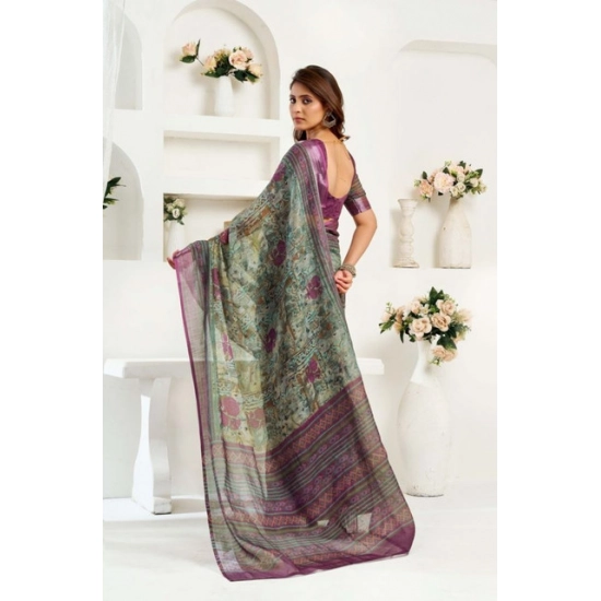 Generic Women's Faux Linen Printed Ready to wear Saree With Unstitched Blouse 5.5Mtr (Multicolor) Generic Women's Faux Linen Printed Ready to wear Saree With Unstitched Blouse 5.5Mtr (Multicolor)