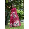 Generic Women's Faux_Tussar Floral Saree With Unstitched Blouse 5.5Mtr (Pink)