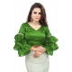 Generic Women's Organza Solid V Neck Layered Ruffle Sleeve Readymade Blouse (Light Green Free Size , up to 38–40 Bust)-PID65852 Generic Women's Organza Solid V Neck Layered Ruffle Sleeve Readymade Blouse (Light Green Free Size , up to 38–40 Bust)-PID65852
