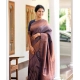 Generic Women's Litchi silk Printed Saree With Unstitched Blouse (Navy Blue)