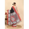 Generic Women's Cotton Silk Printed Saree With Unstitched Blouse 5.5Mtr (Black)
