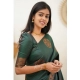Generic Women's Soft Litchi Silk Jacquard Work Saree With Unstitched Blouse 5.5Mtr (Green)