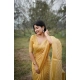 Generic Women's Silk_Blend Checked Saree With Unstitched Blouse 5.5Mtr (Yellow)