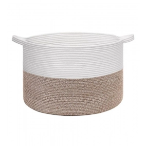 Generic Cotton Pack Of_1 16x14 Inch Storage Basket For Clothes With Out Lid (Kidi-White)