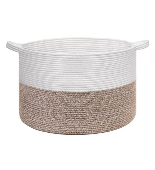 Generic Cotton Pack Of_1 16x14 Inch Storage Basket For Clothes With Out Lid (Kidi-White) Generic Cotton Pack Of_1 16x14 Inch Storage Basket For Clothes With Out Lid (Kidi-White)