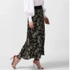 Generic Women's Georgette Chain Print Elasticated Skirt (Black-Cream)