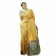 Generic Women's Faux_Tussar_Silk Geometric_Print Saree With Unstitched Blouse 5.5Mtr (Mustard)