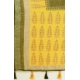 Generic Women's Cotton Linen Printed Saree With Unstitched Blouse 5.5Mtr (Green)