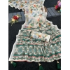 Generic Women's Linen Cotton  Printed Saree With Unstitched Blouse 5.5Mtr (Green)