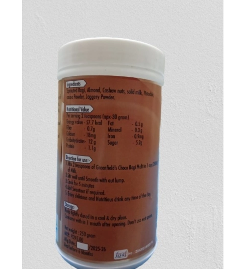 Generic Greenfield'S Sprouted Choco Ragi Malt (250GM)