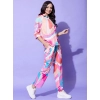 Generic Women's Polyester Printed 3-4th Sleeve Co-Ord Set (Multicolor)