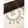 Generic Women's Brass Silver Plated Necklace set (Turquoise)
