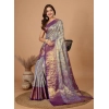 Generic Women's Jacquard Saree With Unstitched Blouse 5.5Mtr (Multicolor)
