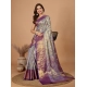 Generic Women's Jacquard Saree With Unstitched Blouse 5.5Mtr (Multicolor)