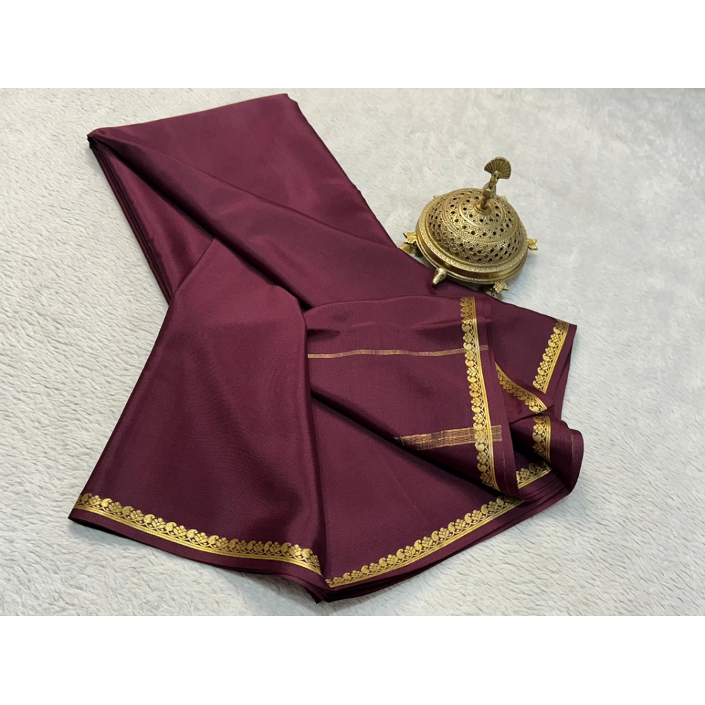 Generic Women's Crepe Chit Pallu Solid Saree With Unstitched Blouse 5.5Mtr (Brown) Generic Women's Crepe Chit Pallu Solid Saree With Unstitched Blouse 5.5Mtr (Brown)