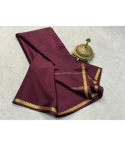 Generic Women's Crepe Chit Pallu Solid Saree With Unstitched Blouse 5.5Mtr (Brown) Generic Women's Crepe Chit Pallu Solid Saree With Unstitched Blouse 5.5Mtr (Brown)