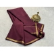 Generic Women's Crepe Chit Pallu Solid Saree With Unstitched Blouse 5.5Mtr (Brown) Generic Women's Crepe Chit Pallu Solid Saree With Unstitched Blouse 5.5Mtr (Brown)