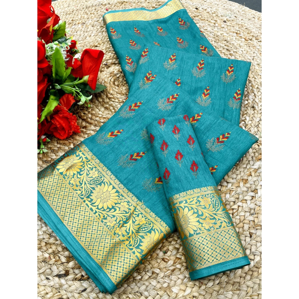 Generic Women's Digital Dolla Silk Printed Saree With Unstitched Blouse 5.5Mtr (Sky Blue) Generic Women's Digital Dolla Silk Printed Saree With Unstitched Blouse 5.5Mtr (Sky Blue)