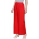 Generic Women's Casual Rayon Solid Ankle Length Palazzo (Red, Free Size)