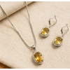 Generic Women's Brass Silver Plated Pendant Set (Yellow)