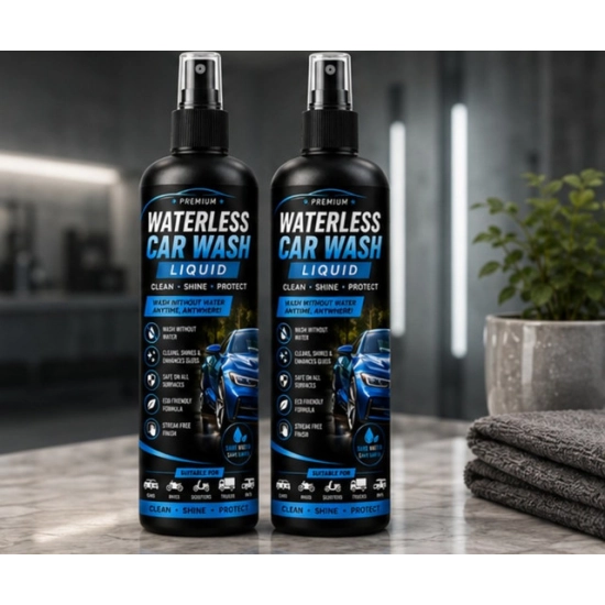 Generic Pack of 2 Waterless Car Wash Liquid Spray Bottles 100 ML