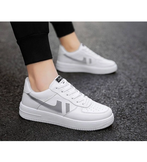 Generic Men's Casual Synthetic Lace-ups Casual Shoes (White)