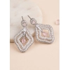 Generic Women's Brass Silver Plated Drop Earrings (Pink) Generic Women's Brass Silver Plated Drop Earrings (Pink)
