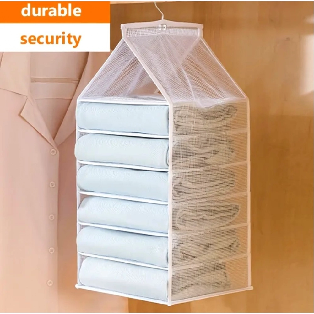 Generic Hanging Foldable Fabric Closet Organizer with 6 Shelves