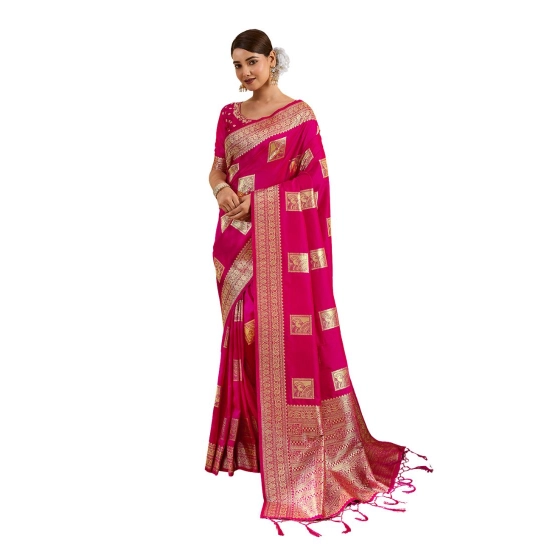 Generic Women's Silk Blend Printed Saree With Unstitched Blouse 5.5Mtr (Magenta) Generic Women's Silk Blend Printed Saree With Unstitched Blouse 5.5Mtr (Magenta)
