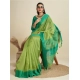 Generic Women's Raw_Silk Woven Saree With Unstitched Blouse 5.5Mtr (Parrot_Green)