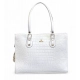Generic Women's Polyurethane Croco Shoulder Tote Bag (White)