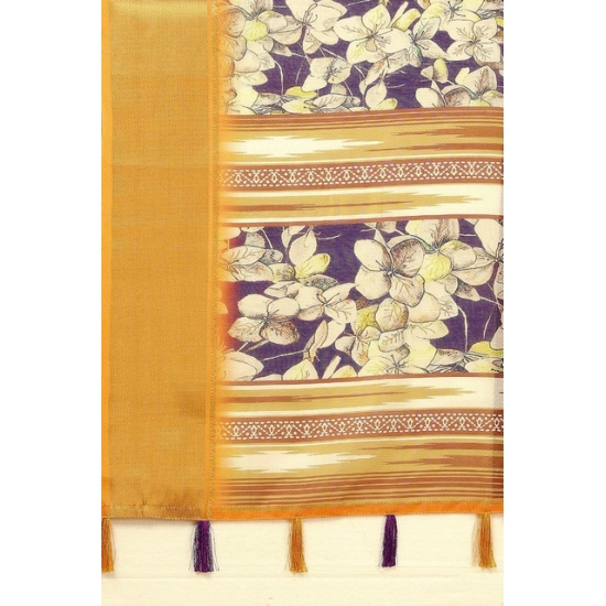 Generic Women's Cotton Silk Floral Printed Saree With Unstitched Blouse 5.5Mtr (Purple) Generic Women's Cotton Silk Floral Printed Saree With Unstitched Blouse 5.5Mtr (Purple)