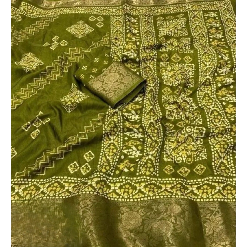 Generic Women's Cotton Silk Printed Saree With Unstitched Blouse 5.5Mtr (Green) Generic Women's Cotton Silk Printed Saree With Unstitched Blouse 5.5Mtr (Green)