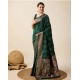 Generic Women's Soft Silk Jacquard Saree With Unstitched Blouse 5.5Mtr (Green)