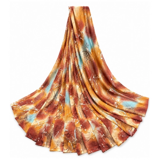 Generic Women's Georgette Printed Saree With Unstitched Blouse 5.5Mtr (Multi)