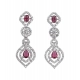 Generic Women's Brass Silver Plated Necklace set (Red)