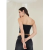 Generic Women's Denim Lycra Solid Sleeveless Top (Black)