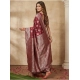 Generic Women's Silk Blend Printed Saree With Unstitched Blouse 5.5Mtr (Maroon)