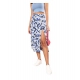 Generic Women's Polyester Floral Side Zip Skirt (Blue - White) Generic Women's Polyester Floral Side Zip Skirt (Blue - White)