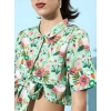Generic Women's Polyester Floral Short Sleeve Co-Ord Set (Multicolor)