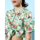 Generic Women's Polyester Floral Short Sleeve Co-Ord Set (Multicolor) Generic Women's Polyester Floral Short Sleeve Co-Ord Set (Multicolor)