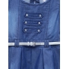 Generic Girl's Denim Embellished Sleeveless Dress with Belt (Blue) Generic Girl's Denim Embellished Sleeveless Dress with Belt (Blue)
