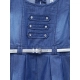 Generic Girl's Denim Embellished Sleeveless Dress with Belt (Blue) Generic Girl's Denim Embellished Sleeveless Dress with Belt (Blue)