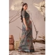 Generic Women's Faux_Linen Printed Saree With Unstitched Blouse 5.5Mtr (Light_Grey)