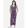 Generic Girl's Polyester Crepe Floral Short Sleeve Set (Multicolor) Generic Girl's Polyester Crepe Floral Short Sleeve Set (Multicolor)