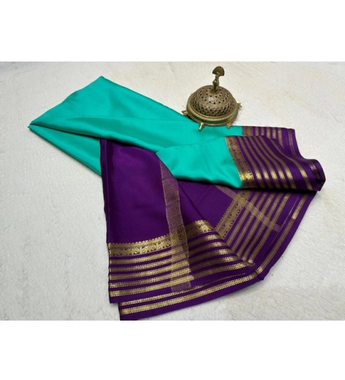 Generic Women's Crepe Chit Pallu Solid Saree With Unstitched Blouse 5.5Mtr (Sky Blue) Generic Women's Crepe Chit Pallu Solid Saree With Unstitched Blouse 5.5Mtr (Sky Blue)