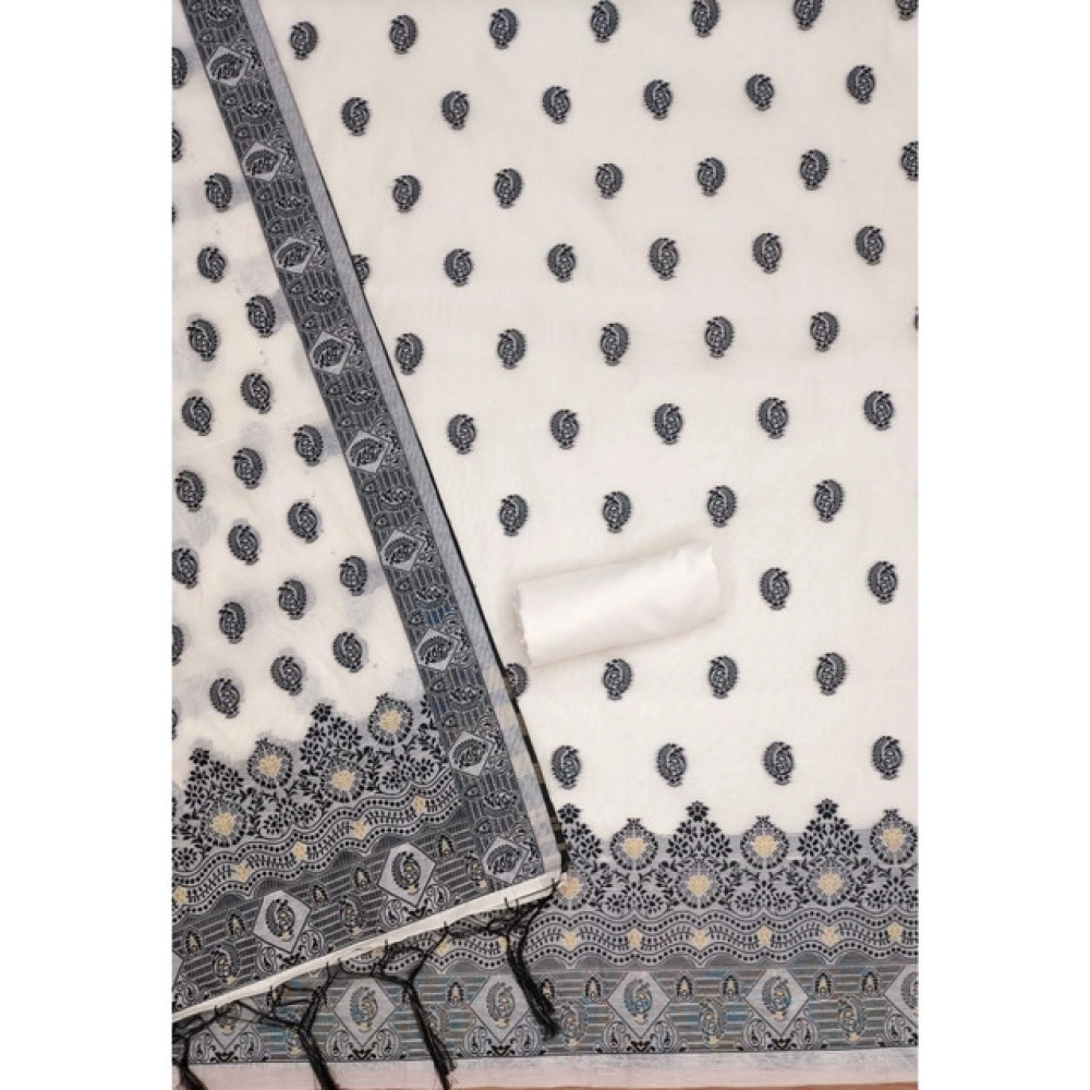 Generic Women's Banarasi Silk Printed Unstitched Salwar Suit Material With Dupatta (Black, 3Mtrs) Generic Women's Banarasi Silk Printed Unstitched Salwar Suit Material With Dupatta (Black, 3Mtrs)