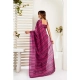 Generic Women's Faux_Linen Printed Ready-to-Wear Saree With Unstitched Blouse 5.5 Mtr (Magenta)