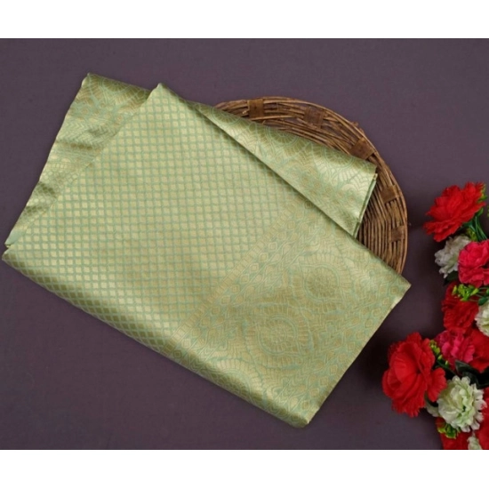 Generic Women's Soft Litchi Silk Jacquard Work Saree With Unstitched Blouse 5.5Mtr (Pista Green) Generic Women's Soft Litchi Silk Jacquard Work Saree With Unstitched Blouse 5.5Mtr (Pista Green)