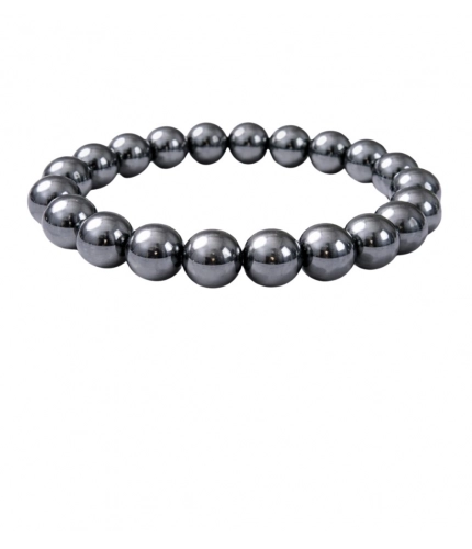 Generic Natural Crystal 8mm Hematite Bracelet (Grey)